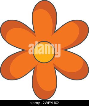 Sonnenblumensymbol, animiertes Cartoonmodell, Vektor-Illustration Design Stock Vektor