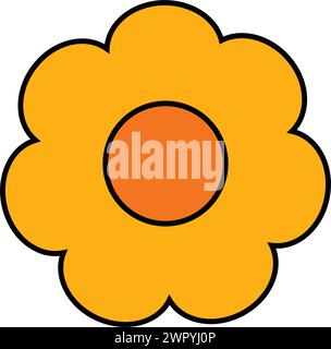 Sonnenblumensymbol, animiertes Cartoonmodell, Vektor-Illustration Design Stock Vektor