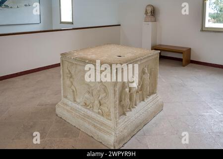 Detail des Innenraums des Museums an der archäologischen Stätte Karthago auf Byrsa, auf dem Byrsa Hügel, im Herzen des Gouvernements Tunis Stockfoto