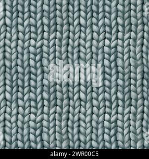 Nahtloses Strickmuster, Karo, Decke, Strickmuster. Handgezeichnete Aquarellillustration für die Gestaltung von Tapeten, Verpackungen, Verpackungen Stockfoto