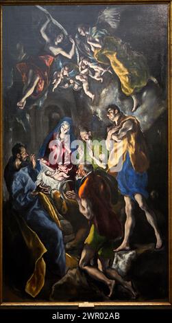 "Die Anbetung der Hirten", 1612-1614, El Greco (Domenikos Theotokopoulos), Prado Museum, Madrid, Spanien, Europa Stockfoto