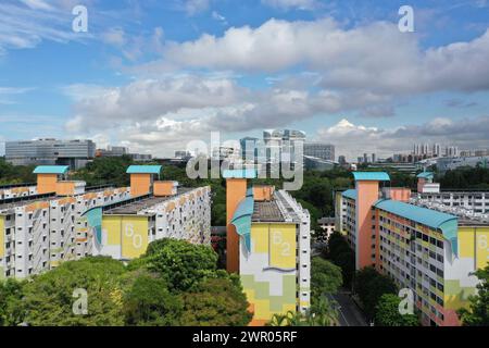 SINGAPUR - 5. FEBRUAR 2024: Rund 2.000 freigewordene Wohnungen in 17 Häuserblocks im Tanglin-Haltepunkt werden den Großteil des zusätzlichen Angebots an Zwischenwohnungen bilden. Stockfoto