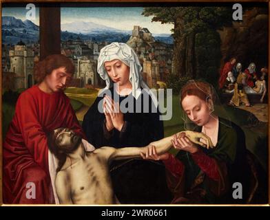 "Pietà am Fuße des Kreuzes", um 1530, Ambrosius Benson, (vor 1500-1550), Museo de Bellas Artes, Bilbao, Bizkaia, Baskenland, Spanien Stockfoto