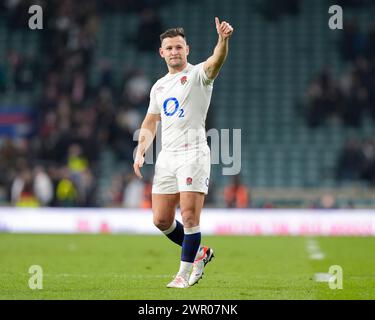 Twickenham, Großbritannien. März 2024. Danny Care of England grüßt die Fans nach dem Guinness 6 Nations Match England gegen Irland 2024 im Twickenham Stadium, Twickenham, Vereinigtes Königreich, 9. März 2024 (Foto: Steve Flynn/News Images) in Twickenham, Vereinigtes Königreich am 9. März 2024. (Foto: Steve Flynn/News Images/SIPA USA) Credit: SIPA USA/Alamy Live News Stockfoto