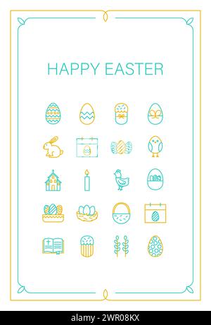 Happy Easter Frame Poster Stock Vektor