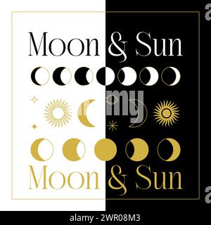 Mondphasen Sonne Stock Vektor