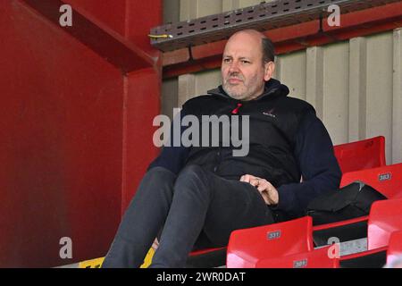 Waregem, Belgien. März 2024. Zulte Waregem Trainer für die nächste Saison Bert Dhont, fotografiert während eines Frauenfußballspiels zwischen SV Zulte - Waregem und Standard Femina de Lüttich am 18. Spieltag der Saison 2023 - 2024 der belgischen Lotto Womens Super League, am Sonntag, den 9. März 2024 in Waregem, BELGIEN . Quelle: Sportpix/Alamy Live News Stockfoto