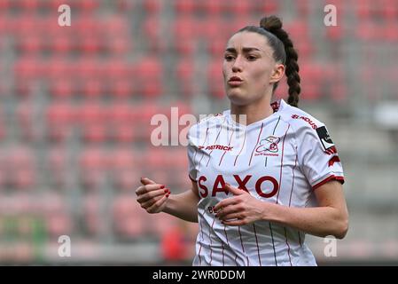 Waregem, Belgien. März 2024. Luisa Blumenthal (27) von Zulte-Waregem, fotografiert während eines Frauenfußballspiels zwischen SV Zulte - Waregem und Standard Femina de Lüttich am 18. Spieltag der Saison 2023 - 2024 der belgischen Lotto Womens Super League am Samstag, 9. März 2024 in Waregem, BELGIEN. Quelle: Sportpix/Alamy Live News Stockfoto