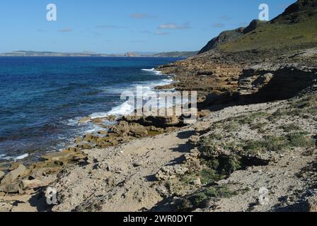 Die Nurra-Küste zwischen Rena Maiore und Monte Rugginosu Stockfoto
