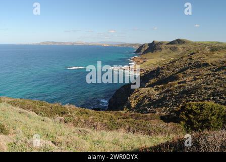 Die Nurra-Küste zwischen Rena Maiore und Monte Rugginosu Stockfoto