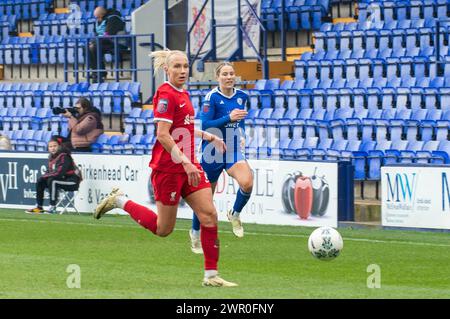 Liverpool, Großbritannien. März 2024. Prenton Stadium Emma Koivisto aus Liverpool am Ball während des WSL-Fußballspiels zwischen Liverpool und Leicester City, einem Heimspiel für Liverpool, Prenton Park Stadium (Terry Scott/SPP) Credit: SPP Sport Press Photo. /Alamy Live News Stockfoto