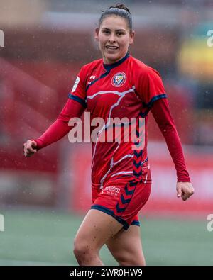 Barcelona, Spanien. März 2024. Jessica Martin von Levante Las Planas spielte am 9. März 2024 im Municipal Les Planes Stadium in Sant Joand D’eSPI in Barcelona. (Foto: Pablo Rodriguez/PRESSINPHOTO) Credit: PRESSINPHOTO SPORTS AGENCY/Alamy Live News Stockfoto