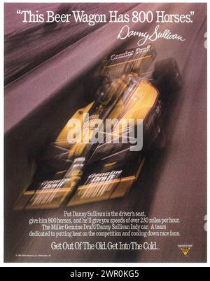 1991 Miller Original Draft/Danny Sullivan Ad Stockfoto