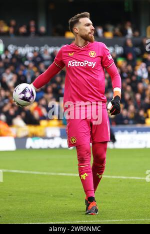 Wolverhampton, Großbritannien. März 2024. Jose Sa von den Wolverhampton Wanderers in Aktion während des Premier League-Spiels in Molineux, Wolverhampton. Der Bildnachweis sollte lauten: Cameron Smith/Sportimage Credit: Sportimage Ltd/Alamy Live News Stockfoto