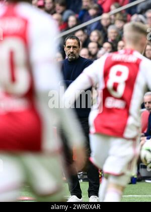 AMSTERDAM - Ajax Trainer John va't Schip während des niederländischen Eredivisie-Spiels zwischen Ajax Amsterdam und Fortuna Sittard in der Johan Cruijff Arena am 10. März 2024 in Amsterdam, Niederlande. ANP OLAF KRAAK Stockfoto