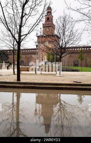 Mailand, Italien. März 2024. Allagamenti a Milano dopo le forti piogge - Cronaca - Milano - Italia - Domenica 10 Marzo 2024 (Foto Marco Cremonesi/LaPresse) Hochwasser in Mailand nach starken Regenfällen - Nachrichten - Mailand - Italien - Sonntag, 10. März 2024 (Foto Marco Cremonesi/LaPresse) Credit: LaPresse/Alamy Live News Stockfoto