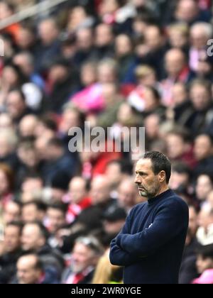 AMSTERDAM - Ajax Trainer John va't Schip während des niederländischen Eredivisie-Spiels zwischen Ajax Amsterdam und Fortuna Sittard in der Johan Cruijff Arena am 10. März 2024 in Amsterdam, Niederlande. ANP OLAF KRAAK Stockfoto