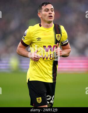 Burnley's Josh Cullen während des Premier League-Spiels im London Stadium. Bilddatum: Sonntag, 10. März 2024. Stockfoto