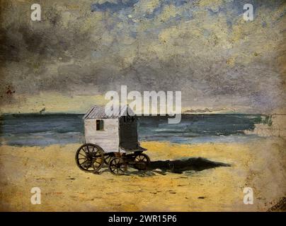 Bade Hut on the Beach 1876 von James Ensor 1860-1949 Königliches Museum der Schönen Künste, Antwerpen, Belgien, Belgien. Stockfoto