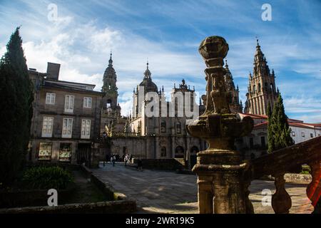 Kathedrale von San Martino Pinario Kloster Garten, Santiago de Compostela, Galicien, Spanien Stockfoto