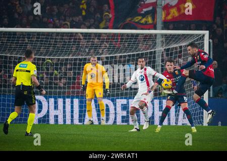 Genua, Italien. März 2024. Kevin Strootman, während des CFC Genoa vs AC Monza, Serie A, im Luigi Ferraris Stadium. Quelle: Alessio Morgese/Alessio Morgese/Emage/Alamy Live News Stockfoto