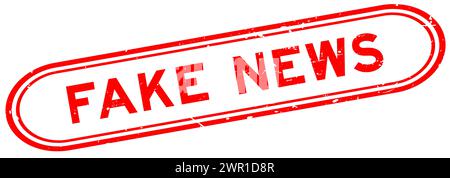 Grunge rotes falsches Nachrichtenwort Gummisiegelstempel auf weißem Hintergrund Stock Vektor