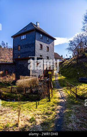 Eine Frühlingswanderung durch den schönen Thüringer Wald bei Steinach im Landkreis Sonneberg - Thüringen - Deutschland Stockfoto