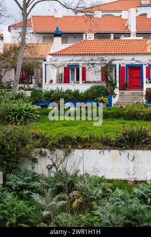 Traditionelle Häuser, Vila Nova de Milfontes, Alentejo, Portugal Stockfoto