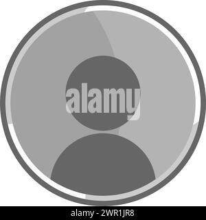 Symbol für metallischen Avatar. Graues Profilsymbol. Stock Vektor