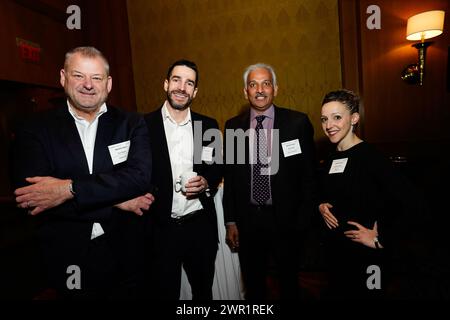 New York, New York USA 03/08/2024 Paul Rowley, Nick Smart, Ashit Parikh, Jacquelyn Ferrito Tiffany and Co. Während des de Beers Group Ambassadors' Breakfast am 8. März 2024 im Sofitel Hotel in New York, NY. Foto von Jennifer Graylock-Graylock.com Stockfoto