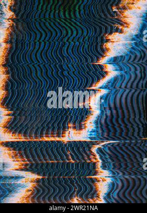 Digitale Rauschen Glitchverzerrung Kurvenstruktur Stockfoto