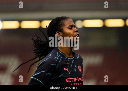 London, Großbritannien. März 2024. London, England, 10. März 2024: Khadija Bunny Shaw (21 Manchester City) in Aktion während des FA Cup-Spiels zwischen Tottenham Hotspur und Manchester City an der Brisbane Road in London. (Pedro Porru/SPP) Credit: SPP Sport Press Photo. /Alamy Live News Stockfoto