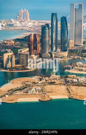 Luftbild der Stadt Abu Dhabi, Panorama Stockfoto