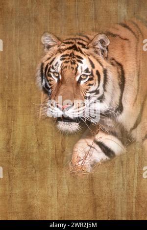 Asien; Südostasien; Indien; Tierwelt; Raubtiere; Katzen; Tiger; Panthera tigris; gefangen im Rettungszentrum. Stockfoto