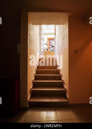 Weit oben draußen. Hintergrund des Architekturelements Stockfoto