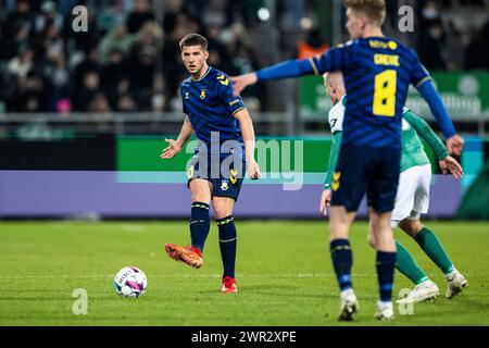 Viborg, Dänemark. März 2024. Jordi Vanlerberghe (30) von Broendby IF während des 3F Superliga-Spiels zwischen Viborg FF und Broendby IF in der Energy Viborg Arena in Viborg. (Foto: Gonzales Photo/Alamy Live News Stockfoto