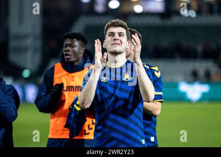 Viborg, Dänemark. März 2024. Jacob Rasmussen von Broendby IF gesehen nach dem 3F Superliga-Spiel zwischen Viborg FF und Broendby IF in der Energy Viborg Arena in Viborg. (Foto: Gonzales Photo/Alamy Live News Stockfoto