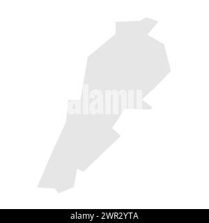 Vereinfachte Karte für Libanon Country. Hellgraue Silhouette mit scharfen Ecken auf weißem Hintergrund. Einfaches Vektorsymbol Stock Vektor