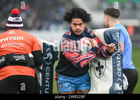 Featherstone, Großbritannien. März 2024. Renouf Atoni von Wakefield Trinity. Rugby League Betfred Challenge Cup, Featherstone Rovers vs Wakefield Trinity im Millennium Stadium, Featherstone, UK Credit: Dean Williams/Alamy Live News Stockfoto