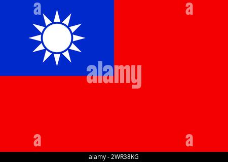 Taiwan Vektorflagge in offiziellen Farben und 3:2-Seitenverhältnis. Stock Vektor