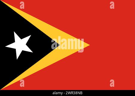 Osttimor Vektorflagge in offiziellen Farben und 3:2-Seitenverhältnis. Stock Vektor