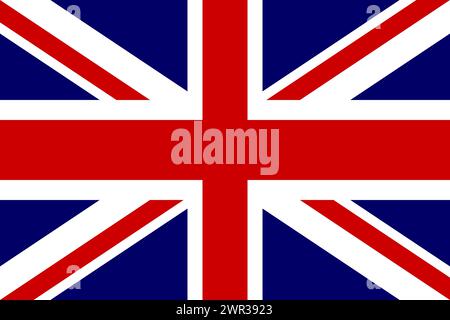 Vektorflagge des Vereinigten Königreichs Großbritannien und Nordirland in offiziellen Farben und im Seitenverhältnis von 3:2. Stock Vektor