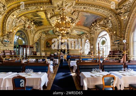 Art déco-Restaurant, Le Train Bleu, Jugendstil, Gare de Lyon, Paris, Frankreich Stockfoto