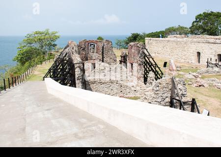 Einrichtungen von Fort San Lorenzo, nach der Restaurierung der Stätte. Stockfoto