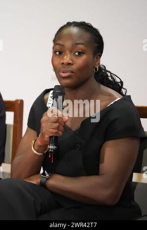 Tokio, Japan. März 2024. Clarisse Agbegnenou (FRA) Judo : französisches Frauenteam das Austauschtreffen mit dem japanischen Frauenteam in der französischen Botschaft in Tokio. Quelle: AFLO SPORT/Alamy Live News Stockfoto