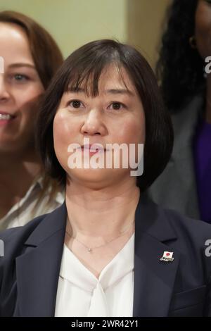 Tokio, Japan. März 2024. Atsuko Nakamura Judo : französisches Frauenteam das Austauschtreffen mit der japanischen Frauenteam in der französischen Botschaft in Tokio. Quelle: AFLO SPORT/Alamy Live News Stockfoto