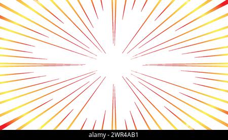 Manga-Geschwindigkeit Burst-Rahmen radiale Anime-Geschwindigkeit Linien Vektor-Illustration. Stock Vektor