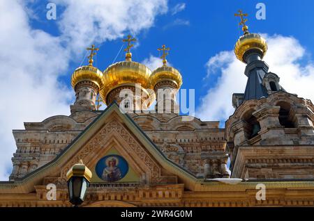 Die St. Maria-Magdalena-Kloster im Garten Gethsemane, Ölberg, Jerusalem Stockfoto