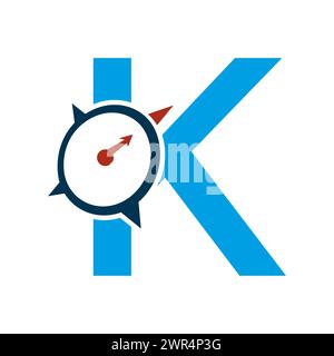Letter K Navigator Kompasssymbol Vektorvorlage Stock Vektor
