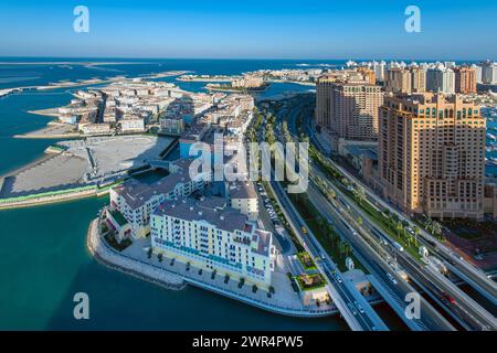 Luftaufnahme von Peral Qatar Porto Arabia Doha Stockfoto